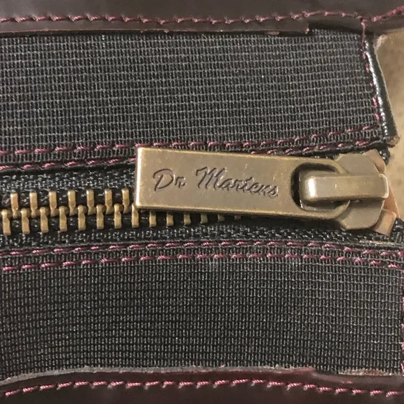 Dr. Martens Burgundy/Cherry Tina Fringe Ankle Boots - Picture 5 of 9